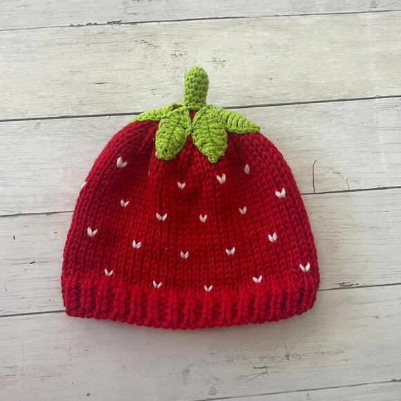 Beanie Girls Strawberry Crochet Beanies Hat Grunge Emo Slouchy Knitted Hats - Picture 4 of 9